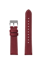23mm Stitched Leather Band - Cranberry