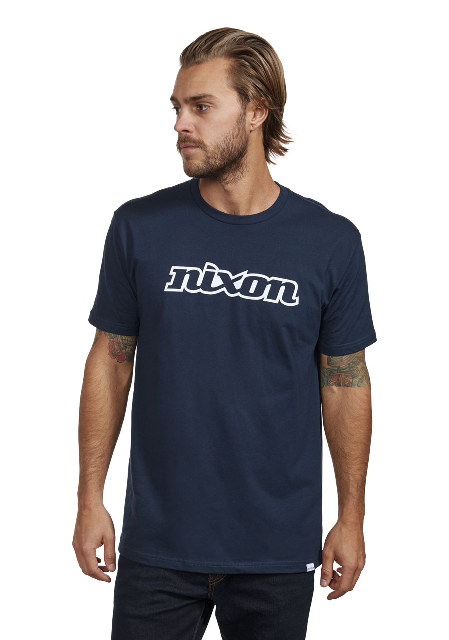 OG Script Eco T-Shirt | Navy / White – Nixon UK