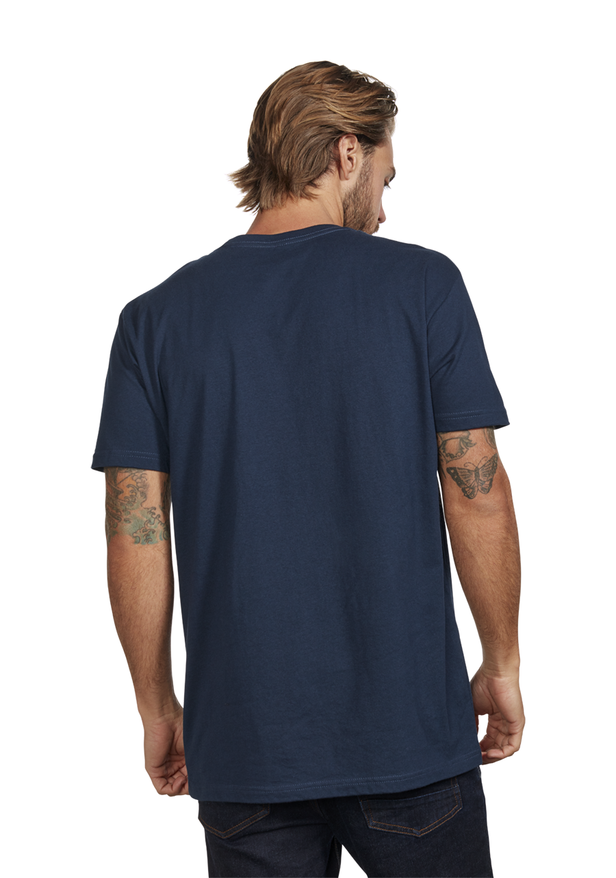 Stay Frothy Repreve® T-Shirt - Navy / Yellow View 5