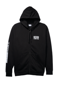 Track Zip Hoodie - Black / White View 1